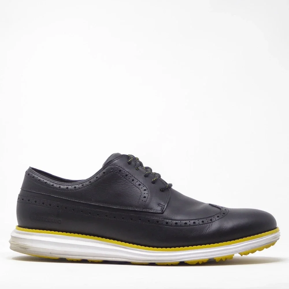 Cole Haan Men OriginalGrand Wingtip Golf Oxford Shoe Navy Blue Leather C33682 13